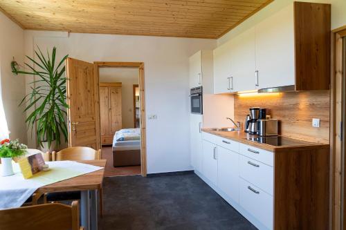 virtuve, Ferienwohnung Arnika in Friedrichshöhe direkt am Rennsteig (Ferienwohnung Arnika in Friedrichshohe direkt am Rennsteig) in Sachsenbrunn