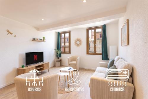 Suite de L'Olivier T3 Climatisé Terrasse Hypercentre