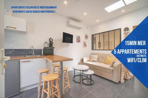 Maison VCA - 4 appartements - Wifi Clim - 15 min mer