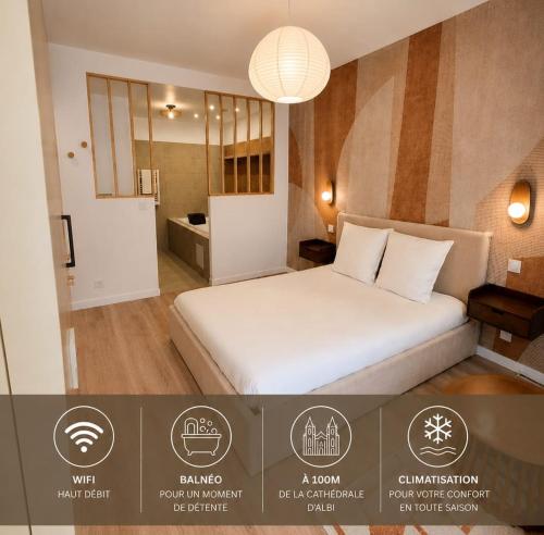 Studio Balnéo - L'Idylle Albigeoise - Appt pour 2 en centre-ville