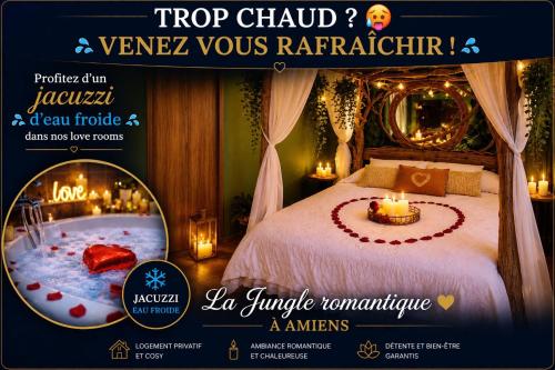 La jungle insolite, SPA, Écran cinéma, Lit à baldaquin king size, day use, 10 min centre