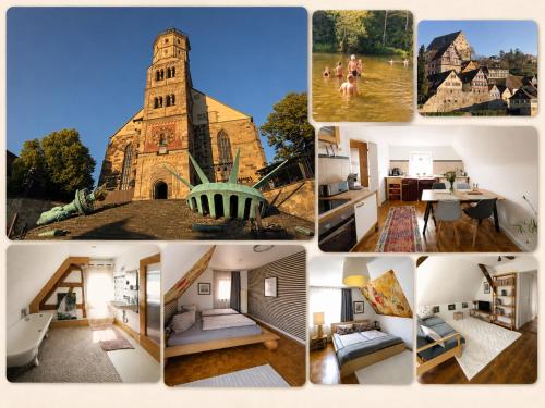 Ferieninrosengarten 1 Zi Appartement ODER große, schöne 4 Zi Dachgeschoss WHG in Tullau, Deutschland