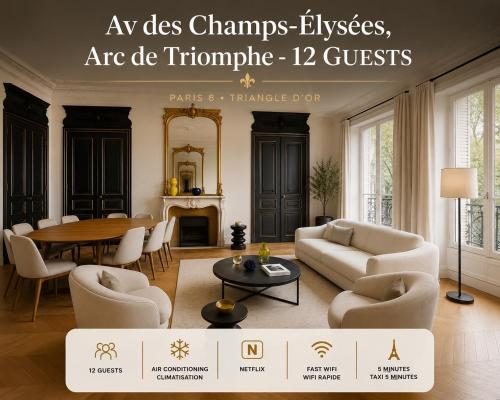 Av des Champs-Elysées, Arc de Triomphe - 12 GUESTS