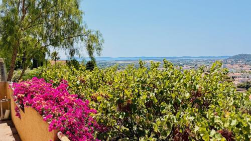 Villa 4 chambres, vue mer et îles d'Or, terrasse et plancha