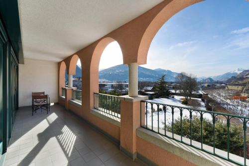 Terraza/balcón, Hotel des Vignes in Sion
