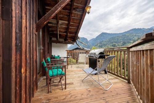 Balkons/terase, Top Floor Chalet Apartment in Saint-Jean-d'Aulps, Balcony in Le Biot