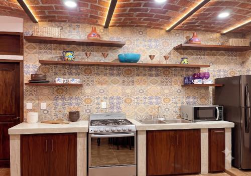 virtuve, Encantadora Villa con Terraza y Chimenea Exterior in Jiquilpan De Juarez