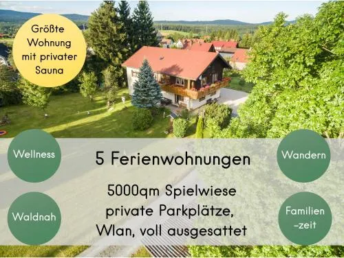 Gästehaus Philipp im Herzen des Fichtelgebirges - 5 Ferienwohnungen, großes Grundstück, Wald und Wiese, Wohnung mit privater Sauna, kostenfreie Parkplätze, WLAN in Mehlmeisel, Deutschland