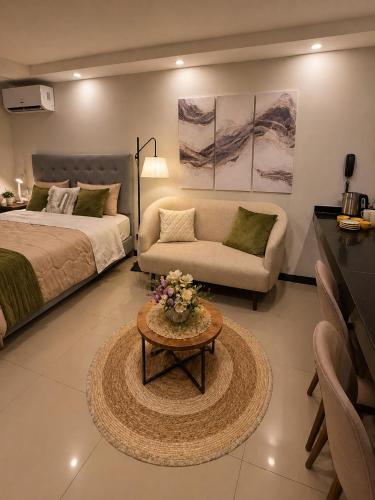 Modern studio apartment in a luxury building
