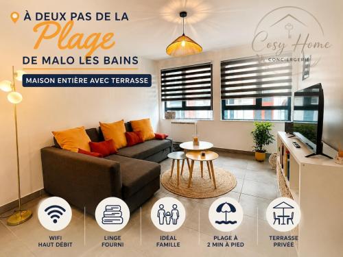 Les Embruns de Malo Terrasse 6 Voyageurs