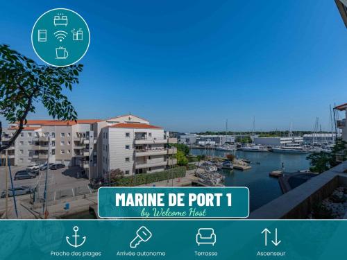Marine de port, calme et plage