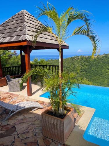 Charmant Bungalow avec vue sur la mer à Marigot, 60 m², piscine. - Location saisonnière - Vieux-Habitants