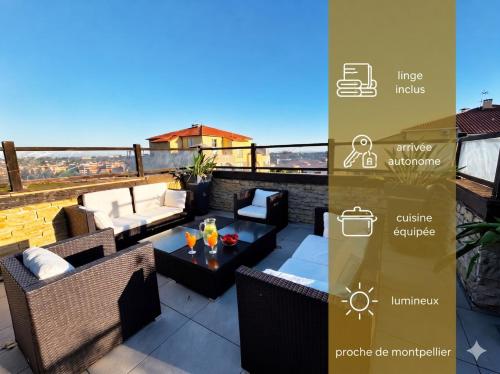 Penthouse Signature, Vue Imprenable - Location saisonnière - Lattes