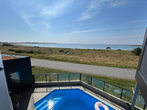 House with pool and steam bath on the beach! in Borhaug