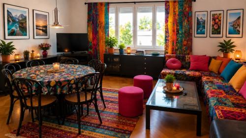 Bright Boho Apartment with Balcony in Ljubljana