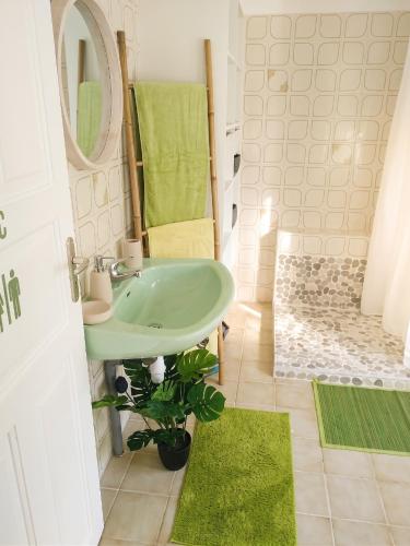 ห้องน้ำ, Studio accueillant à Baie Mahault - 20 m² avec piscine privée (Studio accueillant a Baie Mahault - 20 m² avec piscine privee) in แบ มาโอล