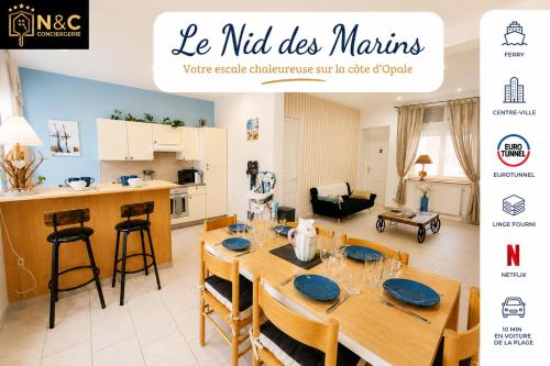 Le Nid des Marins - duplex Calais centre 6 voyageurs