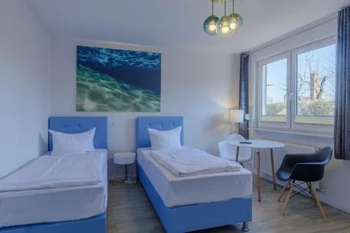 Hafenhaus Sandbank in Waren Müritz, Deutschland