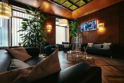 ห้องส่วนกลางสำหรับนั่งเล่น/ดูทีวี, โรงแรมอิตาเลีย (Hotel Italia) in ตูริน