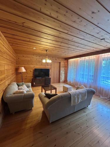 Shared lounge/TV area, Revontulet ZH River & Lake Retreat, Toivakka in Oravasaari