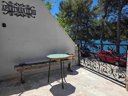 Balcony/terrace, Apartman Ucho near the beach in Bacina