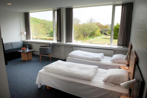 2 twin beds, 1 sofa bed