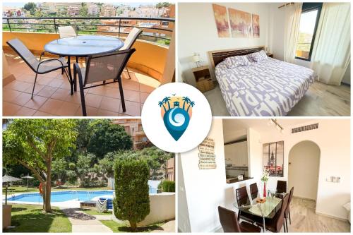 Bright & quiet 2 bedroom with large terrace & pool