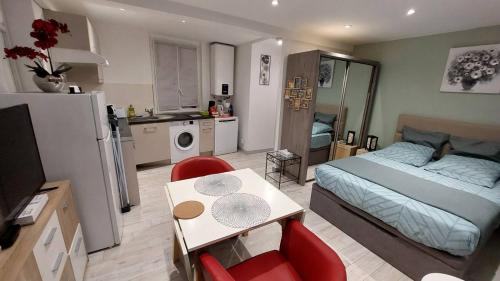 Studio lumineux avec stationnement proche Monaco, Nice, plage et gare