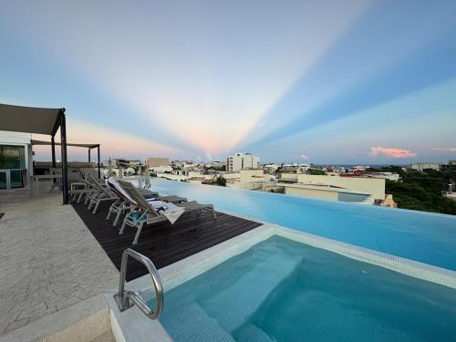 App Condo 1 room, full kitchen, 2 private balcon, rooftop 24h pool sea view, free acces gym