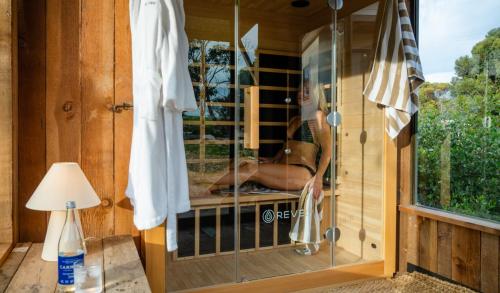 Szauna, The Sanctuary at Bayside Glamping – Adults-Only Retreat, Marion Bay in Marion Bay