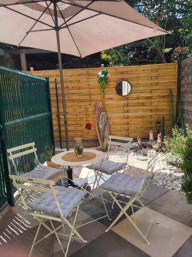 Paisible T2 climatisé avec jardinet