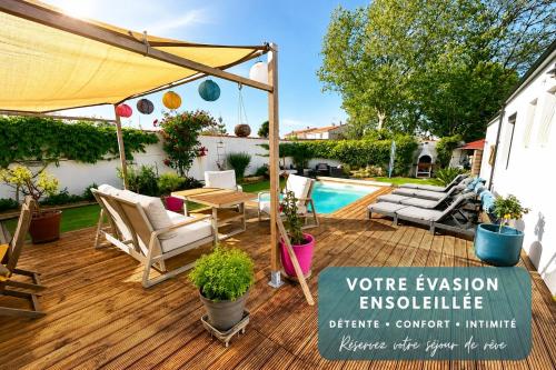 Piscine privée - La Chaume - Plage à vélo - Maison 6 personnes