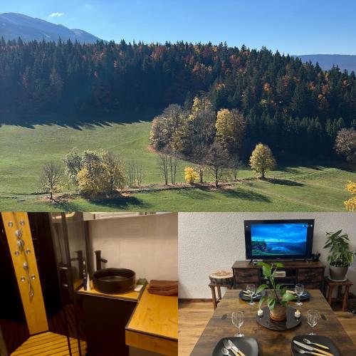 cozy studio avec balcon et vue montagne