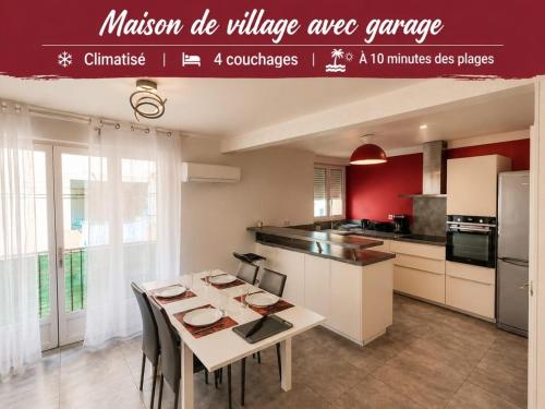 Maison avec garage climatisée à 10 min des plages 4 couchages