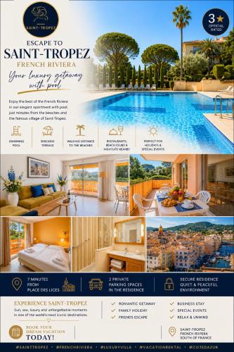 SAINT TROPEZ SUPERBE APPARTEMENT CLIMATISEE PISCINE PARKING Terrasse