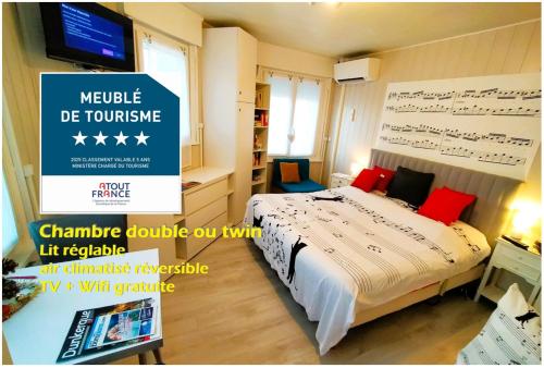 Appartement climatisé 2 chambres, Sauna, à 5mn de la plage, de 2 à 9 nuits Maxi, Même prix pour 1 ou 4 personnes Animaux NON acceptés