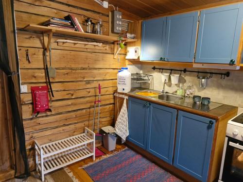 virtuve, Log home in the woods in Skaulo