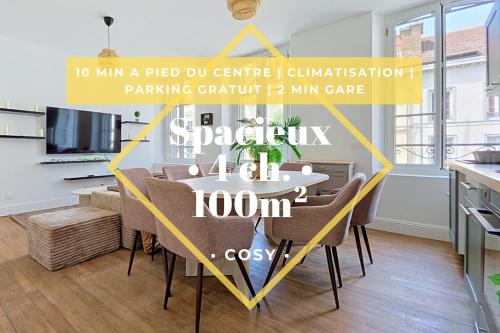 T5 spacieux & cosy - 4 chambres climatisées - 2 min Gare - Location saisonnière - Sainte-Savine