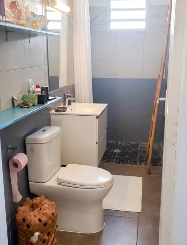 ห้องน้ำ, Appartement charmant à Sainte-Rose avec terrasse et jardin – 65 m² (Appartement charmant a Sainte-Rose avec terrasse et jardin – 65 m²) in ซานต์ โรเซ