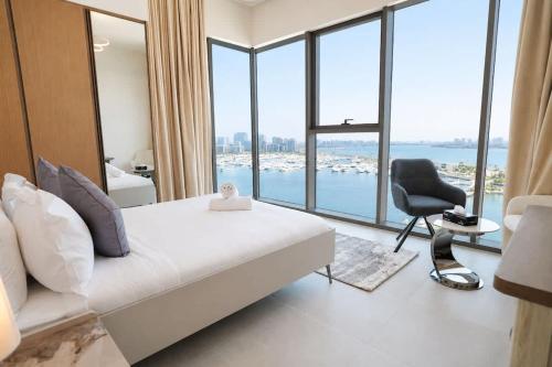Ocean facing ultra luxury 3BR- Burj Khalifa view in Dubai Maritime City