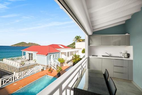 Balkong/terasse, Hotel Baie des Anges in Gustavia