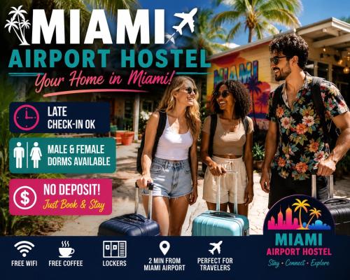 Miami Airport Hostel- Late Check in Ok- Female Dorms - Men Dorms - No Mix Under New Management in Miami (FL)