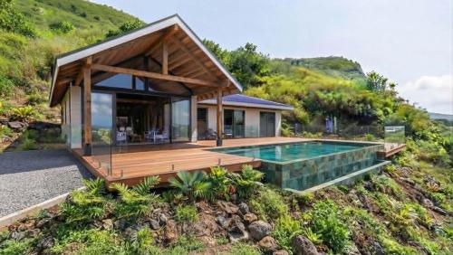 Kilátás, Villa Vai Ora - 3 chambres, piscine et vue lagon in Piha'ena