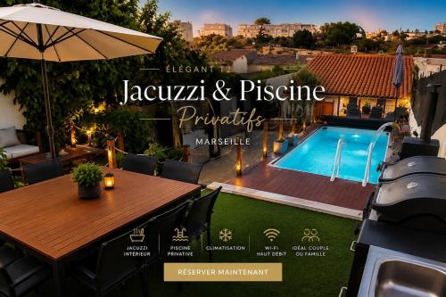 Élégant T2 Jacuzzi et Piscine privatifs - Location, gîte - Marseille