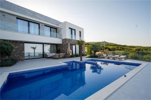 Úszómedence, Luxury Villa Aventura with Pool Spa and Sea View Zagora in Zagora