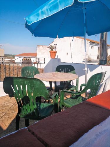 Balcony/terrace, Charming house with mountain view in Encinasola, fireplace in Encinasola