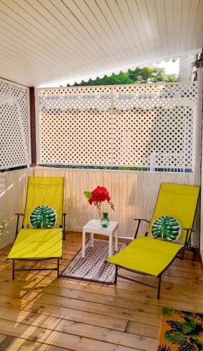 شرفة/ تراس, Bungalow charmant a Bouillante avec terrasse privee in Bouillante