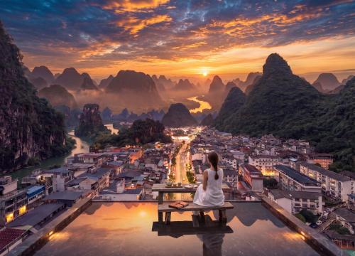 Exterior view of Yangshuo Meiju Hotel - By West Street in the center
