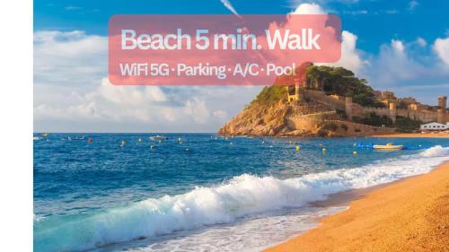 Acogedor y Tranquilo frente a la Playa con Piscina Wifi Parking