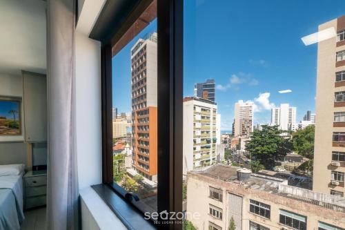 Kilátás, Apto. em Cond. c/ Piscina na Barra ZNB0605 in Barra